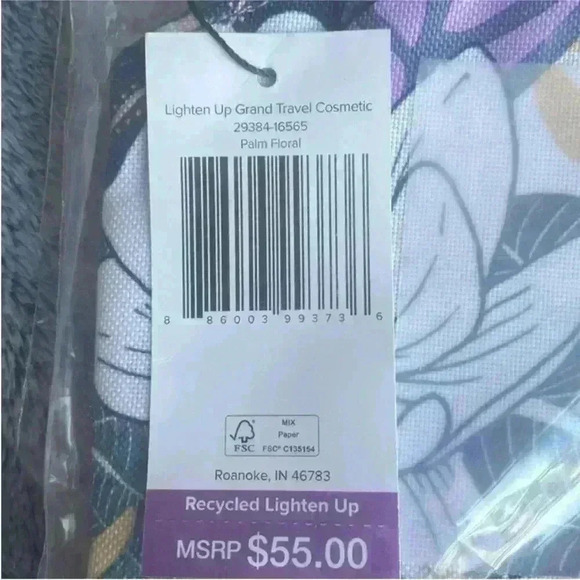 Vera Bradley Grand Travel Cosmetic Bag in Palm Floral NWT - Picture 3 of 4